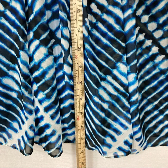 New Calvin Klein Blue Chevron Pleated Detail Evening Dress size 14 - Picture 9 of 12